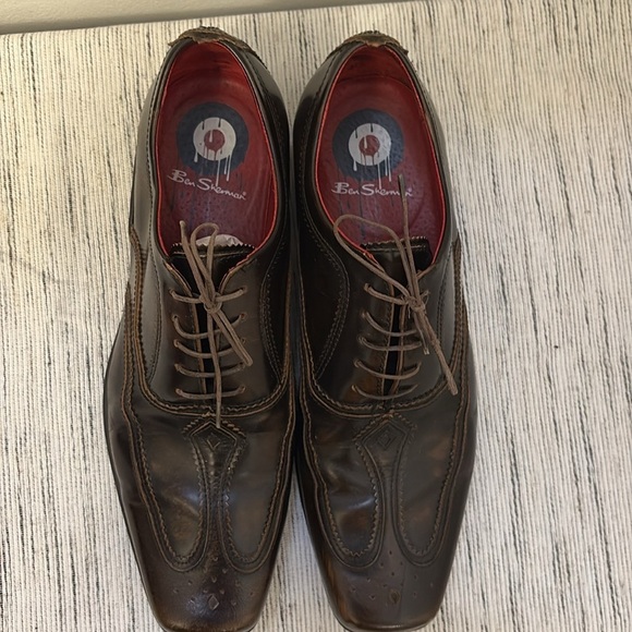 Ben Sherman Brown Leather Oxford Shoes size 10 - Picture 2 of 9